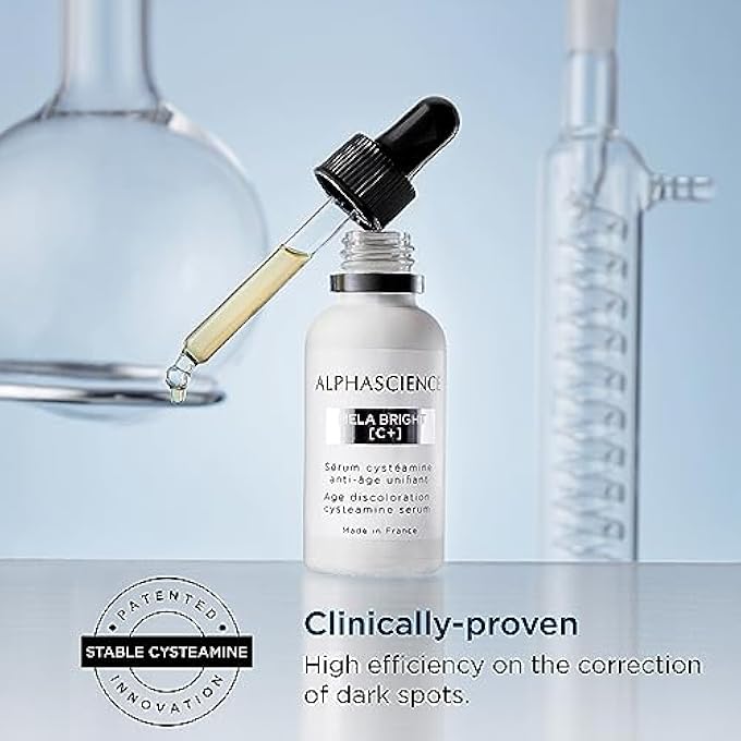 ALPHASCIENCE MELA BRIGHT [C+] SERUM - HELPS BRIGHTEN AND ENHANCE SKIN TONE - DIMINISH DARK SPOTS - PROTECT SKINS BARRIER - ANTI-WRINKLE AND PRO-COLLAGEN ACTION - WITH STABLE CYSTEAMINE, 30 ML/1 FL OZ - Image 4